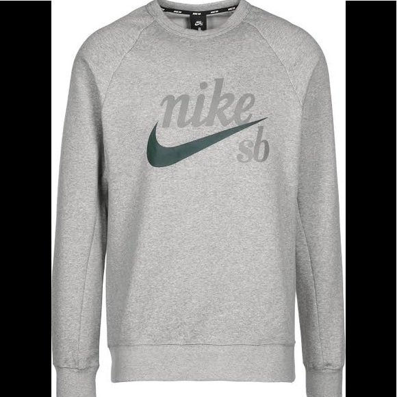 Nike SB skateboarding Top Icon GFX Heritage Crewneck grey sweater medium - Picture 1 of 8